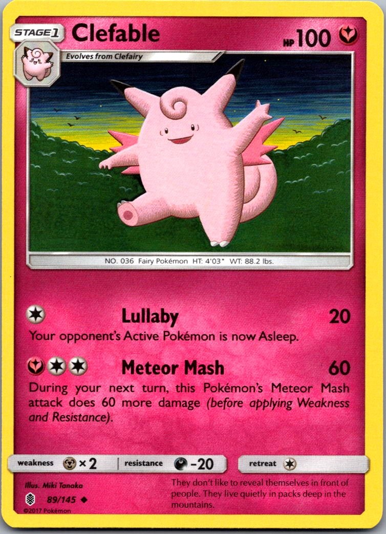 Clefable 89/145 Uncommon Guardians Rising Pokemon Near Mint