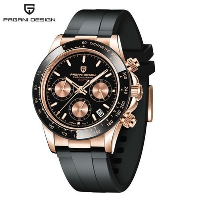 PAGANI DESIGN PD-1664 Men's Quartz Watch Waterproof Silicone Bracelet Strap Box