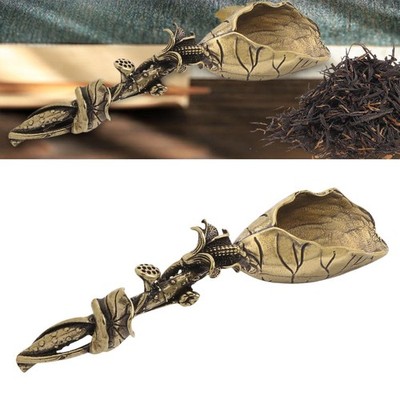 Loseblatt-Teeschaufel Messing Lotus Tee Utensil Zubehör Teeblätter Löffel