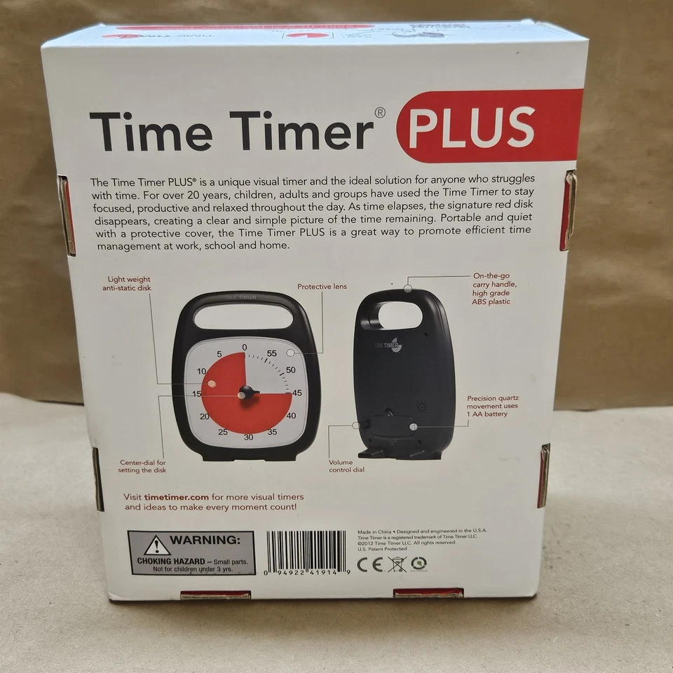 Time Timer Plus : 60 Minute Visual Timer Countdown Timer With Portable Handle - Image 3 of 4
