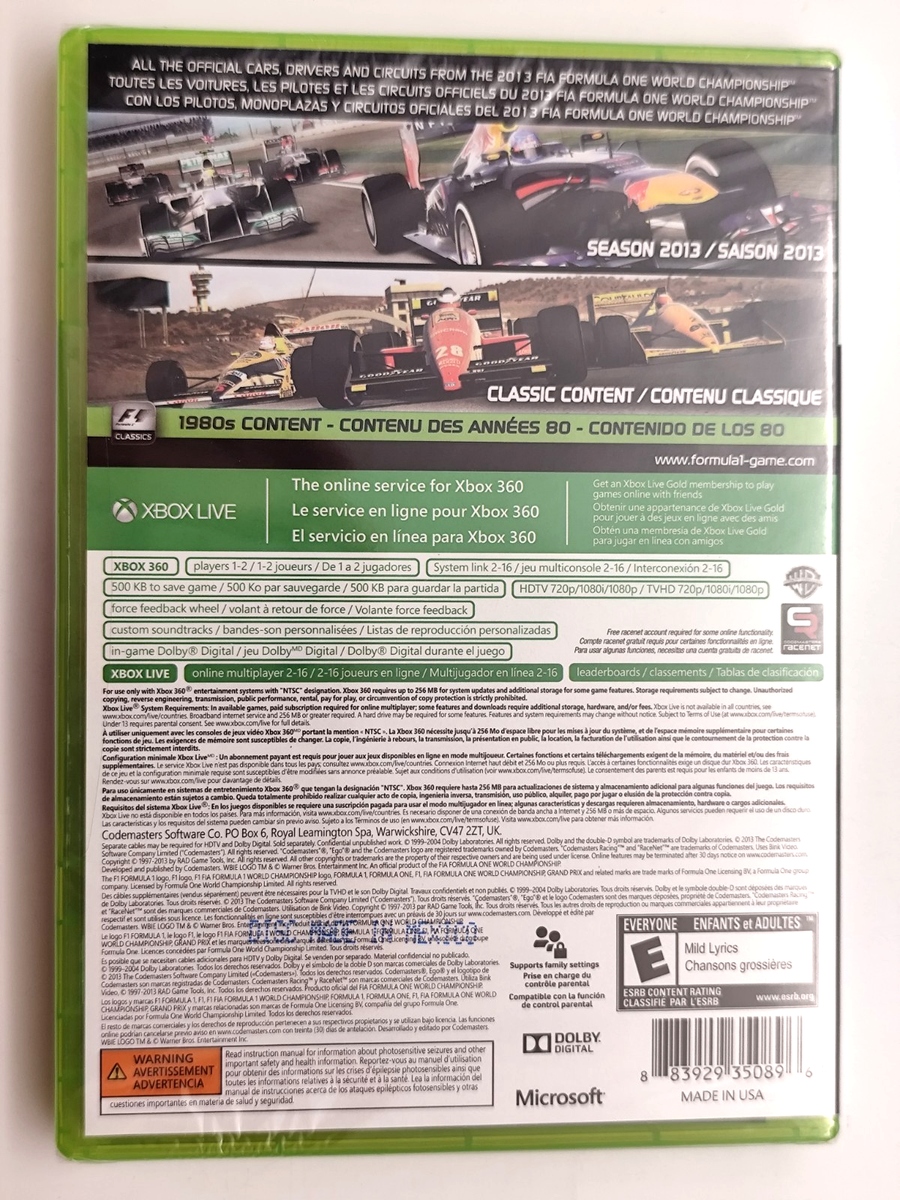 F1 2013 (Microsoft Xbox 360, 2013) for sale online | eBay