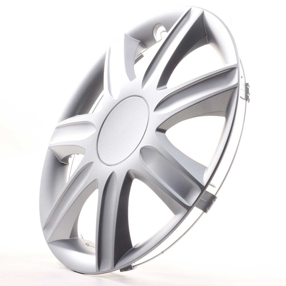 4 Enjoliveurs Premium Gral 15 Pouces - Couleur Argent Noir - Design Moderne - Lot Complet