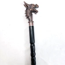 Vintage Cane Victorian Style Solid Dragon Head Handle Wooden Walking Stick Gift