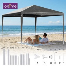 3x4m Loefme Gazebo 4 Removable Side Walls Large Windows for Garden & Camping Use