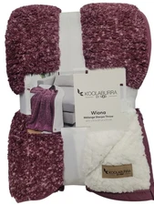Koolaburra by UGG Wiona Melange Sherpa Throw Blanket 50 x 70 Burgundy 