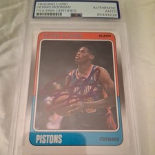 1988-89 Fleer ROOKIE Dennis Rodman #43 - Beckett Authenticated - Detroit Pistons
