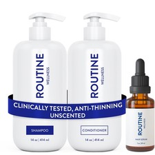 Routine Wellness Shampoo and Conditioner Set and Hair Serum for Thinning Hair...
