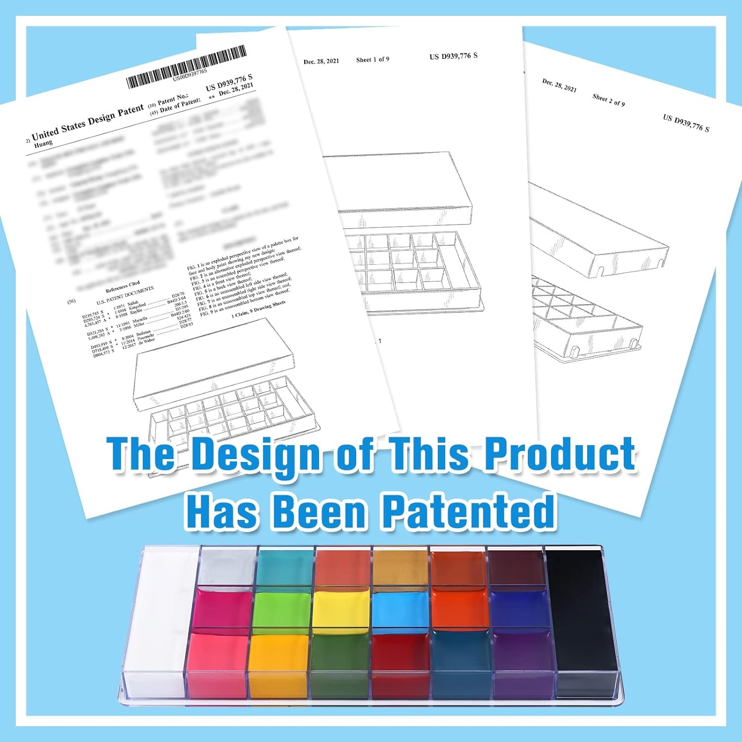 Athena Face Body Paint Oil Palette, Professional Flash Non Toxic Safe Tattoo Hal