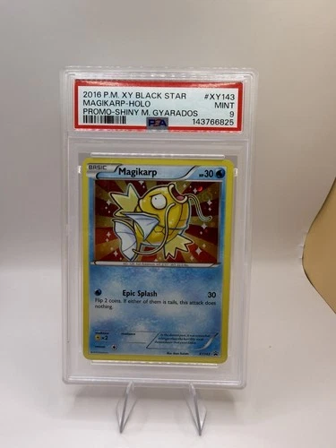 Pokemon PSA9 Magikarp Holo Promo 2016 XY143 Shiny M Gyarados English