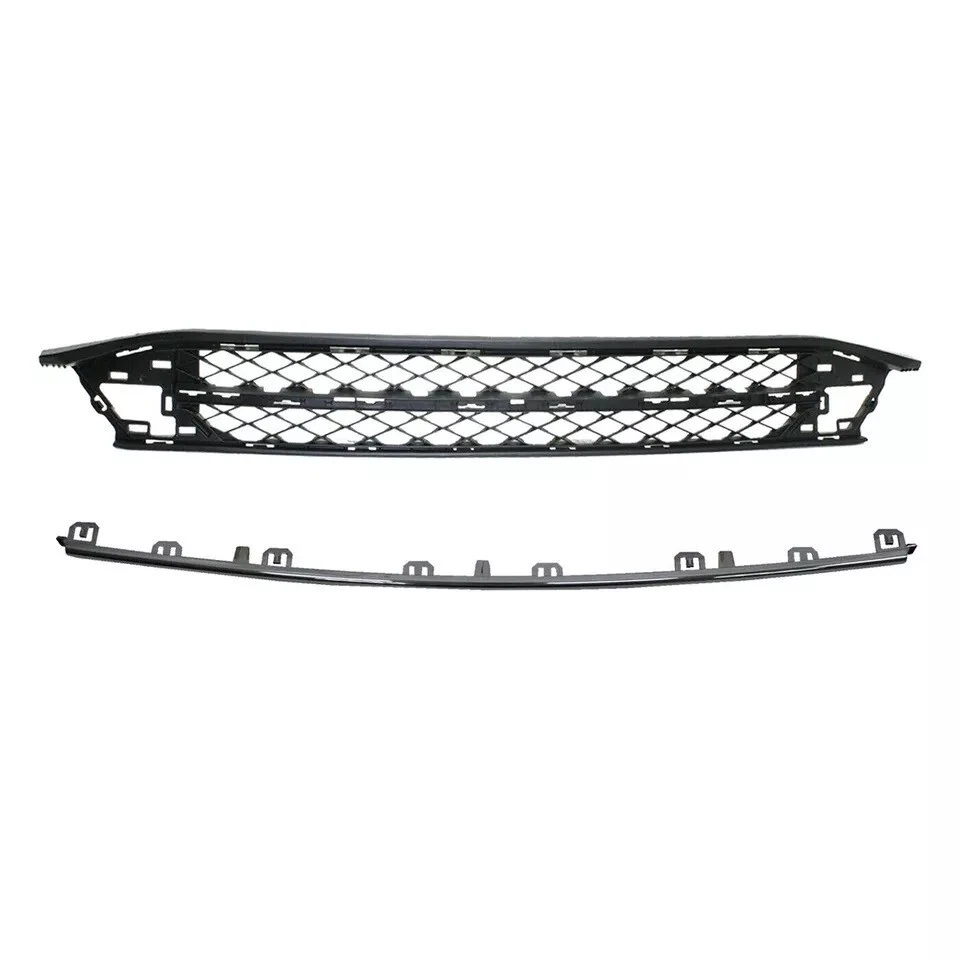 New Front Bumper Lower Grille + Chrome Molding Trim Fits 2014-2017 Honda Odyssey - Image 2 of 4