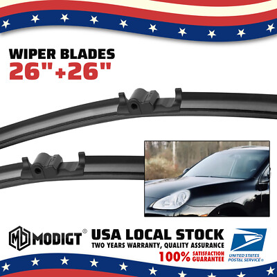 (Set of 2) Wiper Blades All Season size 26'' & 26'' Windshield Front Right & Left