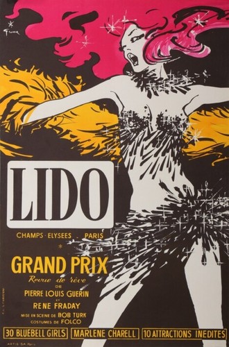 GRUAU LIDO REVUE GRAND PRIX CHAMPS-ELYSEES 1969 VINTAGE POSTER