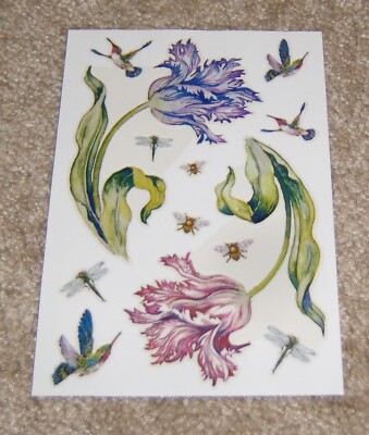 PSX Designs Sticker Sheet ~ Flowers/Birds & Insects.....Parrot Tulips.  (2002)
