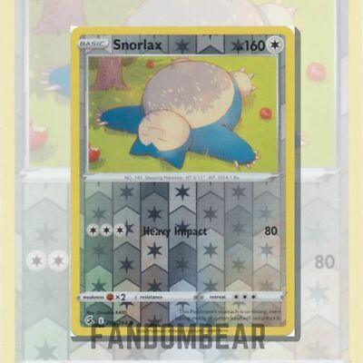 Snorlax - 206/264 Fusion Strike REVERSE HOLO card 2021 Pokemon TCG