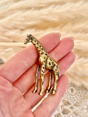 Vintage Stil Giraffe, feine lebensechte massive Messing Kupfer Giraffe Statuette, Safar