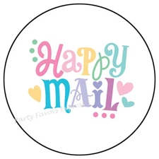 HAPPY MAIL PASTEL ENVELOPE SEALS LABELS STICKERS PARTY FAVORS
