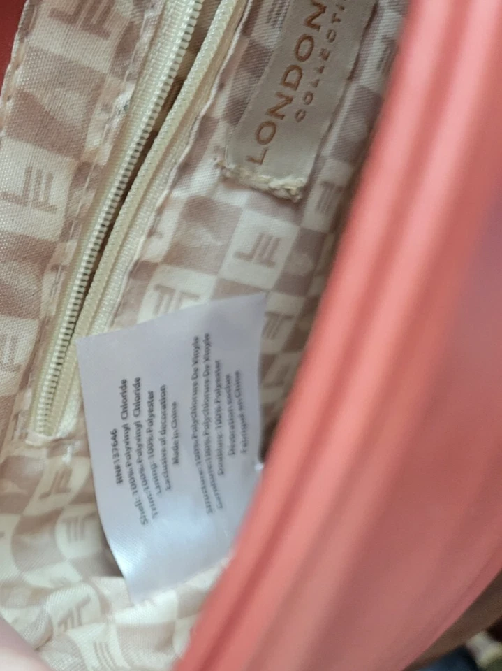 London Fog 斜挎包钱包珊瑚色褶饰静音橙色 — 第 4/4 张图片