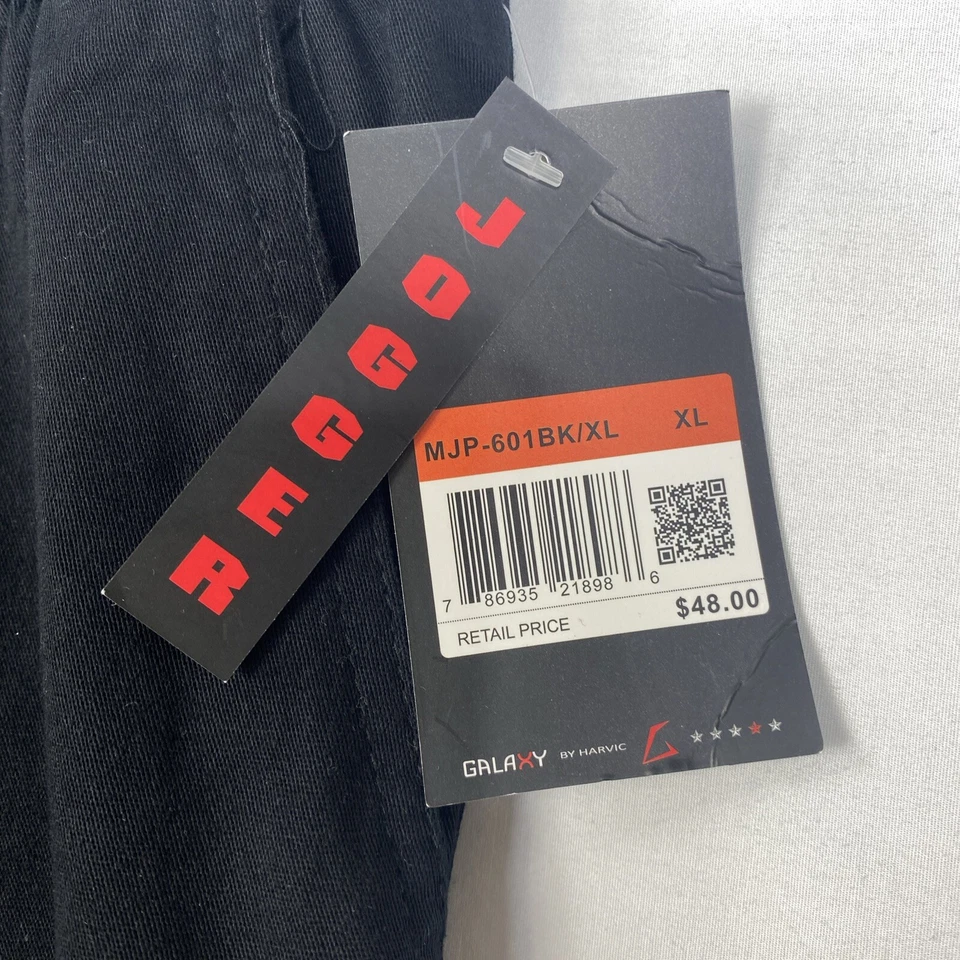 Galaxy Men's Jogger Pant Flex 4 Way Stretch Fabric Drawstring Size XL Black NWT - Image 4 of 4