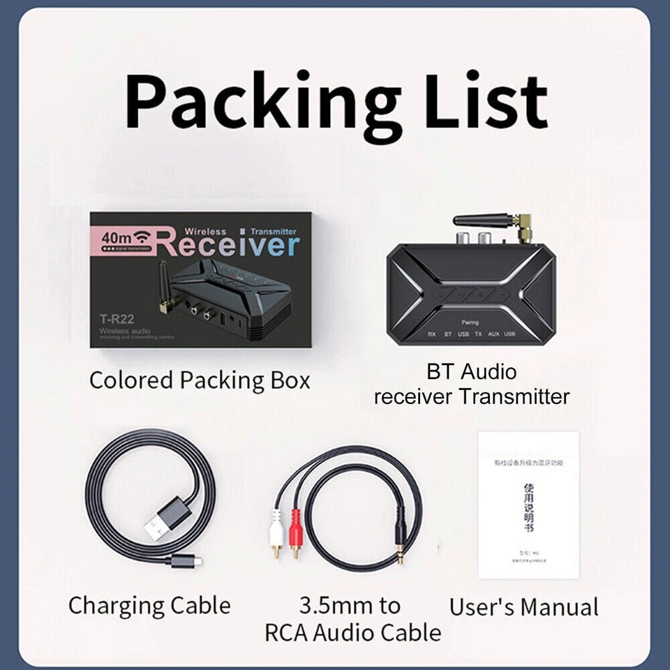 Portable Wireless Bluetooth Transceiver Long Range Bluetooth 5.0 Audio Adapter - Image 2 of 4