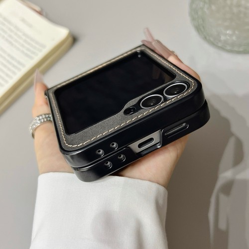 Funda rígida de cuero con soporte magnético invisible abatible 6/5/4/3 para Samsung Z - Imagen 15 de 37