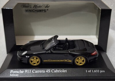 Porsche 911 997 Carrera 4S Cabriolet 2005 Black/ Gold 1:43