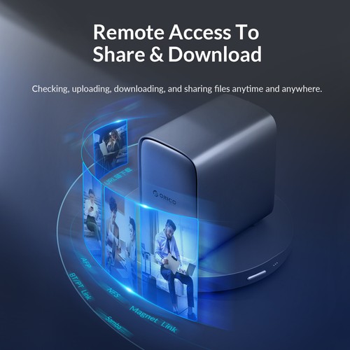 ORICO 2 Bay NAS Server DualCore 4GB Personal Private Cloud Diskless Storage Alu - Picture 7 of 12