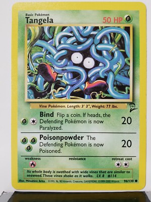 pokemon tangela card Tangela 96/130 - VLP / NM - Base Set 2 Pokemon Card - $2 Combined Shipping