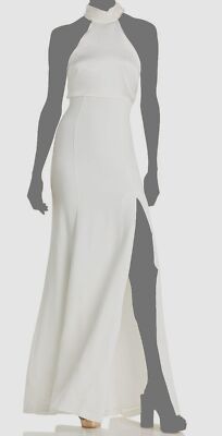 $695 Cinq à Sept Women's Ivory Silk Alexandra Sleeveless Gown Dress Size 2