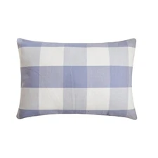 Lilac Decorative Lumbar Pillow Cover, 12"x16" Cotton Cushion-Lilac Plaid Play