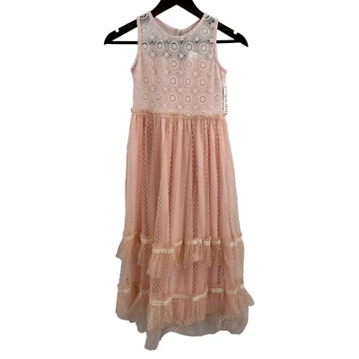 Rare Editions Sleeveless Lace Clip-Dot Mesh Long Dress Girls 12 New | eBay Rare Editions Sleeveless Lace Clip-Dot Mesh Long Dress Girls 12 New | eBay