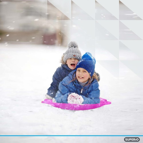 Superio Round Snow Saucer Sled, 4 Pack Fuchsia Pink 26" Disc for Kids and Adults - Picture 6 of 6