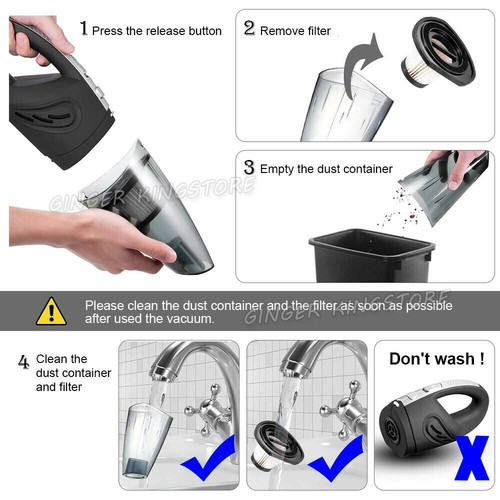 120W Hand-Held Portable Vacuum Cleaner Hoover Car Rechargeable Home Wet & Dry AU - Picture 8 of 10