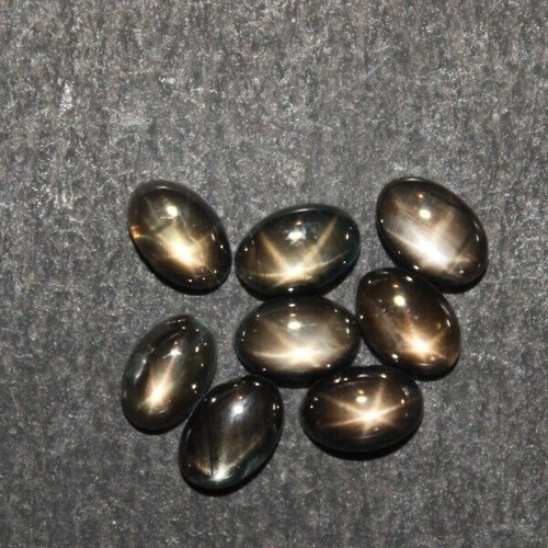 Black Star Sapphire 5x3mm,6x4mm, 7x5mm Flat Back Oval Cabochon Loose Gemstone(s) - Picture 7 of 12