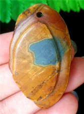 49x27x8mm Natural Multi-color Picasso Jasper Slab/slice Pendant Bead BV63805