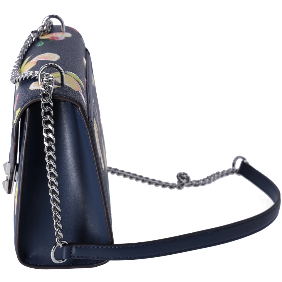 Bolsa de ombro Michael Kors Whitney aba média estampa de frutas azul marinho multi - Imagem 3 de 4