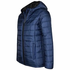 Kids Jackets Boys Hooded Padded Puffer Warm Thick Navy School Zipped Coats