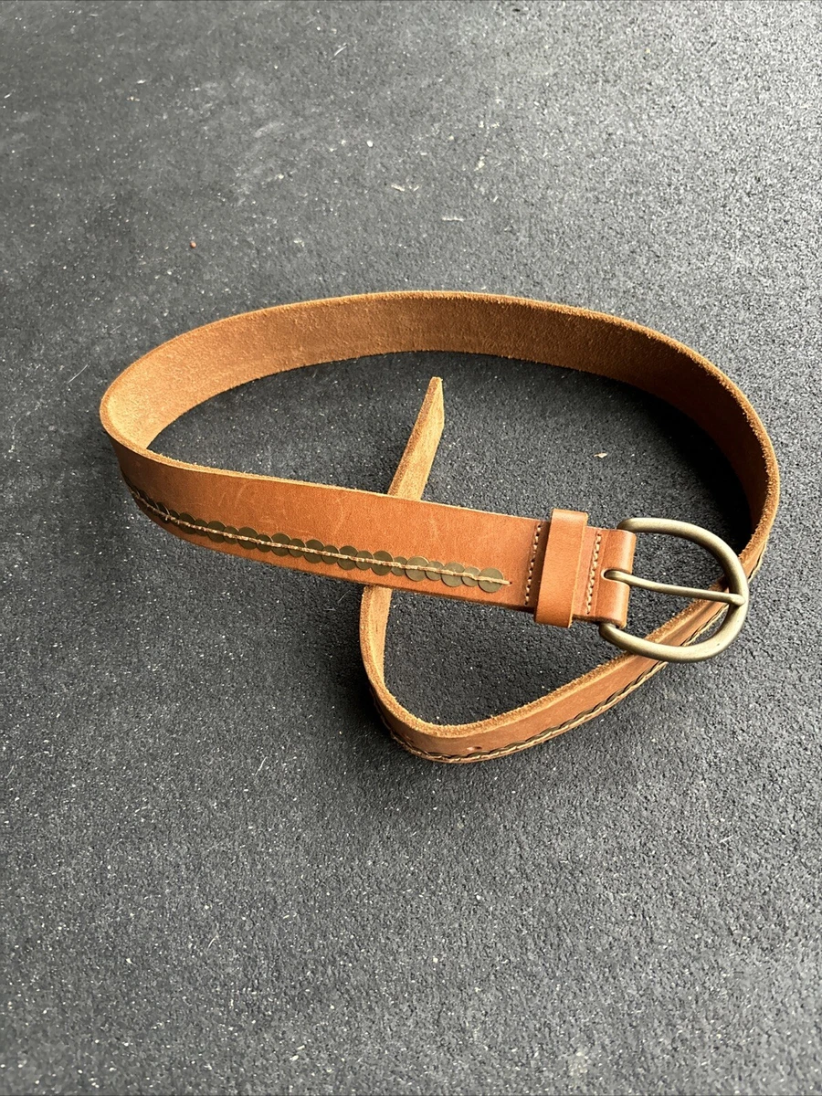 VTG Abercrombie & fitch Leather Brown Belt & Solid Brass 
