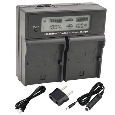 Kastar FV50 LCD Dual Fast Charger for Sony NEX-VG30 NEX-VG30H  NEX-VG900  