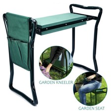 2-In-1 Garden Kneeler Foldable Kneeling Pad Seat Stool Gardening Work Tool Bench