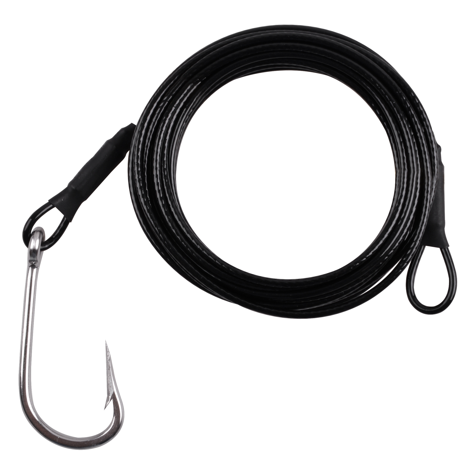 Shark Rig Stainless Steel Fishing Hook 400LB Nylon Coated Cable Leader