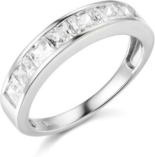 2.5 Ct Princess Cut Real 14k White Gold Engagement Wedding Anniversary Band Ring