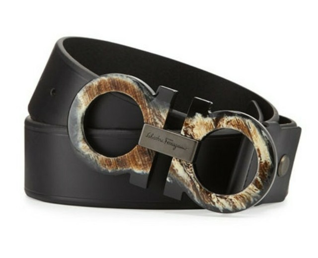 double gancio leather belt