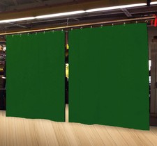 Lot of 2 Economy Hunter Green Curtain Panel/Partition 15 H x 4  W, Non-FR