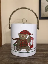 Culver Yule Bear Ice Bucket Vintage Vinyl Rare Find Teddy Bear