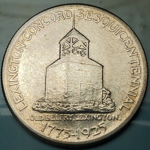 Lexington 1925 50C plata conmemorativa - AU + - envío gratuito a EE. UU. - Imagen 2 de 2