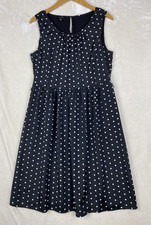 Talbots Dress Womens 8 Aline Polka Dot Sleeveless Business Career Work Office