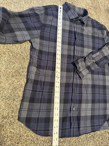 Bonobos Flannel Shirt Slim Fit Mens L Blue Plaid Long Sleeve Button Up Casual - Picture 5 of 11