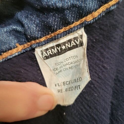 Vintage Army☆Navy Fleece Lined Relaxed Fit Denim Jeans Actual Measure 38" x 32" - Picture 9 of 9
