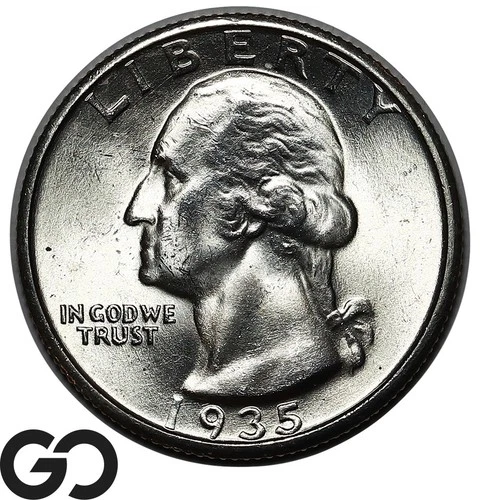 1935-S Washington Quarter, Lustrous Gem BU++