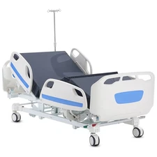 Premium 5 Function Full Electric Hospital Bed ICU Medical Bed 550LBS Loads.